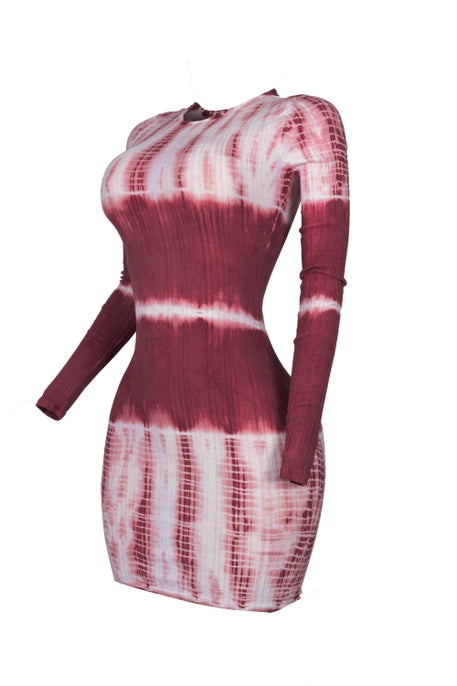 Mauve Tie-Dye Bodycon Dress