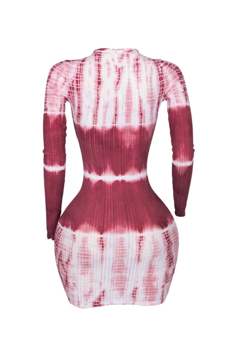 Mauve Tie-Dye Bodycon Dress