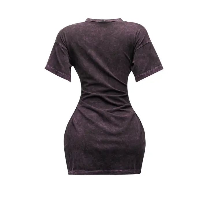 Mini Lace Tie T-Shirt Dress